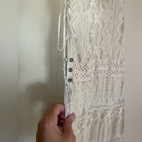 Zara Trafaluc Crochet Lace Dress Off White Small Beach Travel Resort Beautiful - Picture 6 of 10